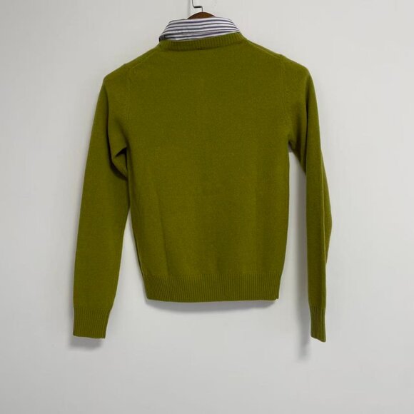 Miu Miu striped-collared knitted-logo cashmere cardigan - Picture 9 of 14